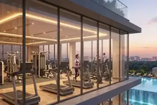 Gymnasium at Mahindra Rivenza
